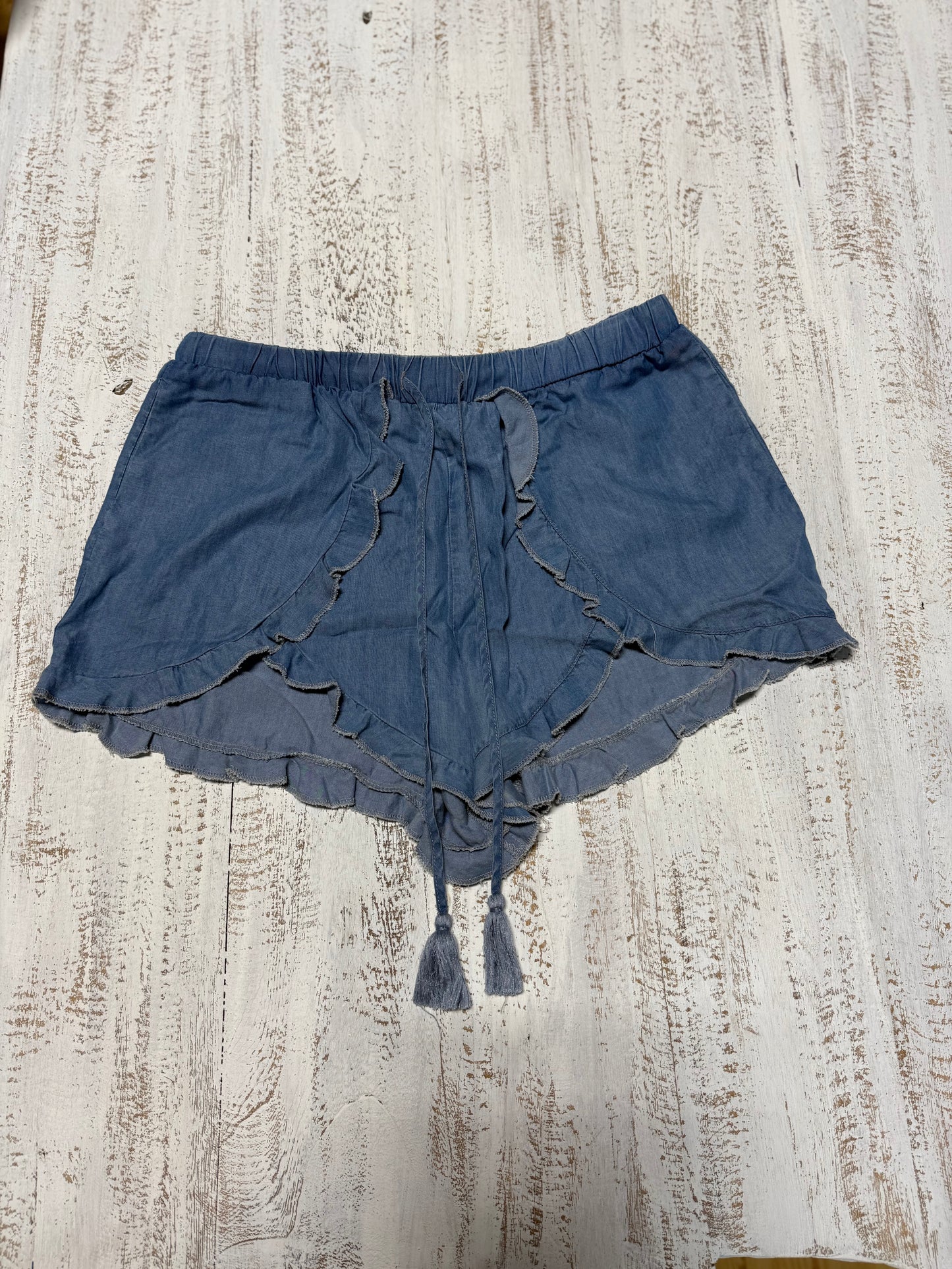 Lovers and Friends Women's Denim Ruffle Shorts Size M