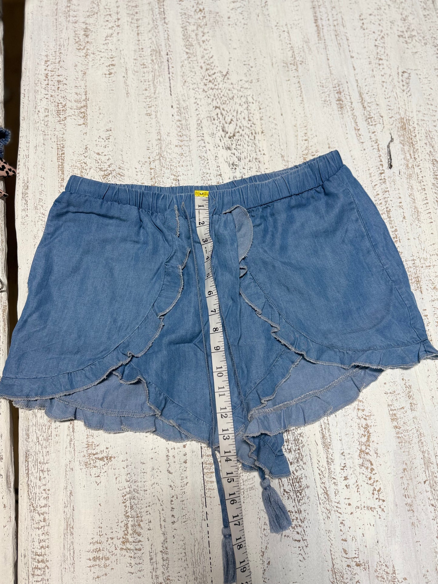 Lovers and Friends Women's Denim Ruffle Shorts Size M