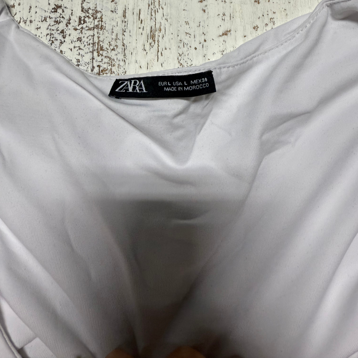 Zara Stretch Slim Fit Round Neck Long Tank Top White Women's Size L