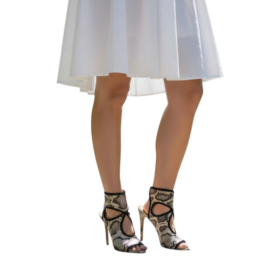 Aquazzura Leather Snake Print Sexy Thing 105 Pumps Heels