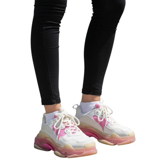 Balenciaga Mesh Triple S Clear Sole Trainers Sneakers