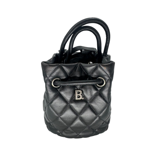 Balenciaga Leather Quilted B Logo Bucket Bag