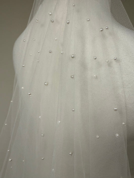 Pearl wedding veil