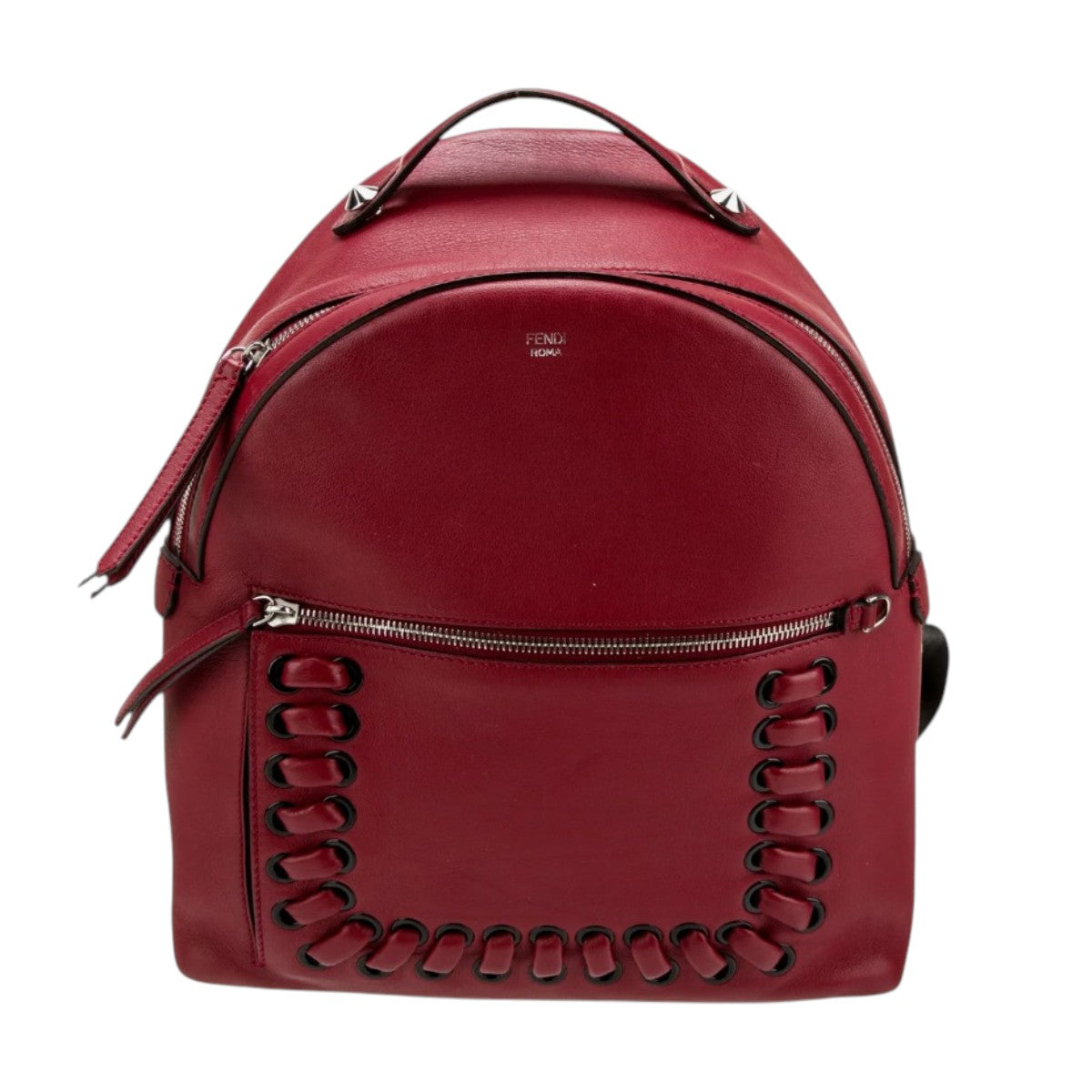 Fendi Leather Whipstitch Accent By The Way Medium Backpack Red