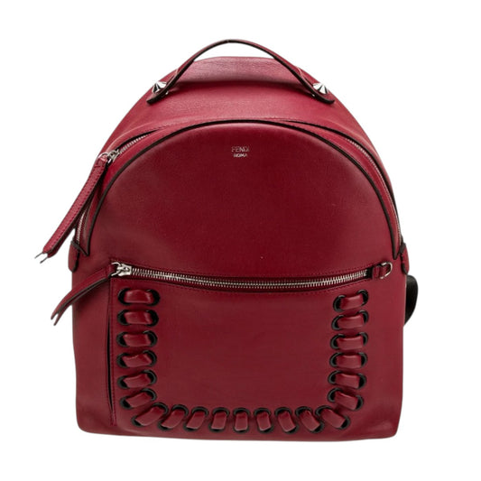 Fendi Leather Whipstitch Accent By The Way Medium Backpack Red