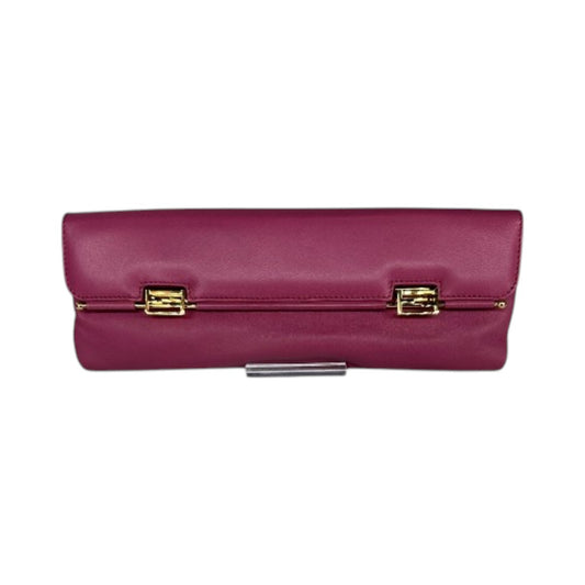 Fendi Leather Baguette Long Clutch Bag Pink