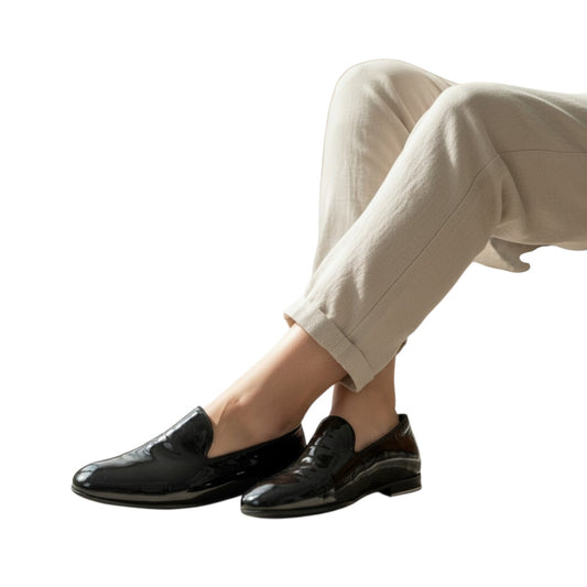 Gucci Patent Leather Slip-On Flats Loafers
