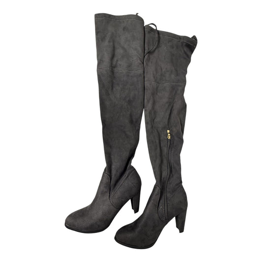 Catherine Malandrino Black Sorcha Over The Knee Pointed Toe Heel Boots