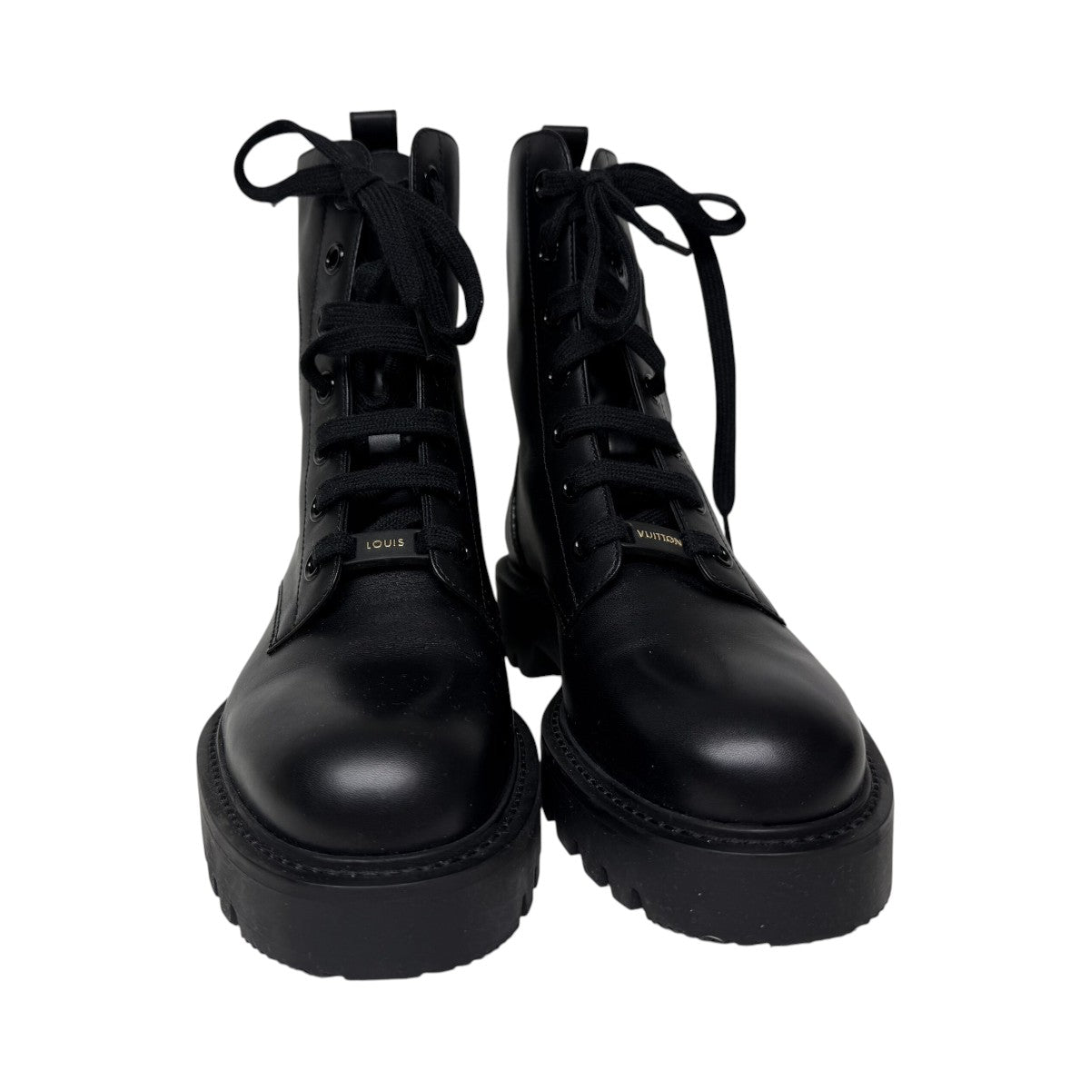 Louis Vuitton Black Calfskin Logo Embossed Territory Ranger Boots (NWB)