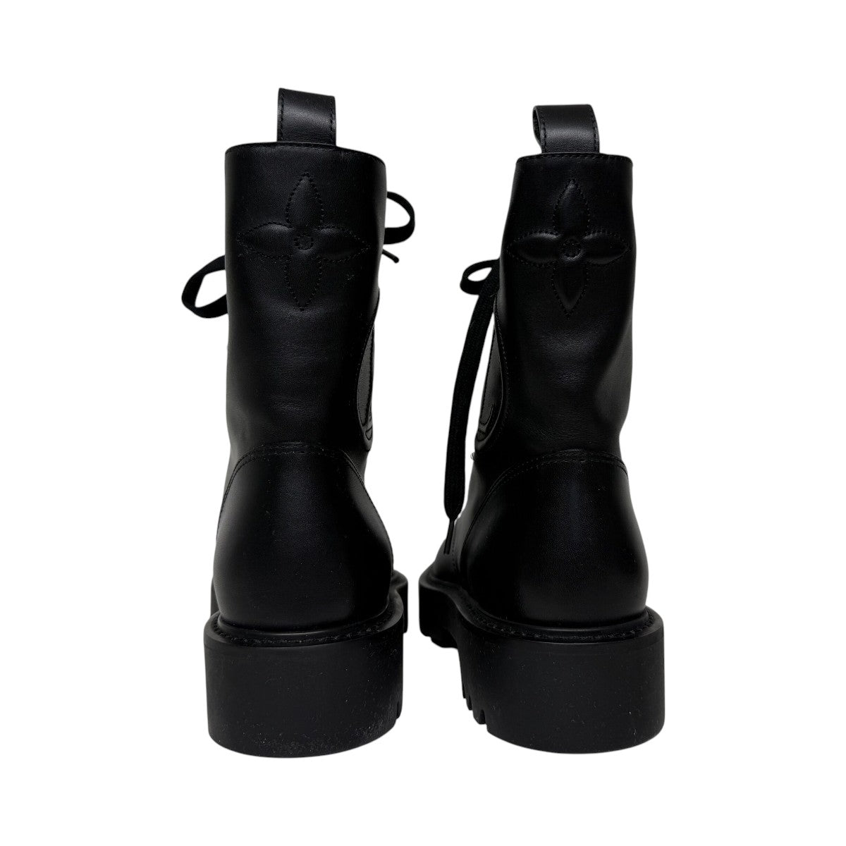 Louis Vuitton Black Calfskin Logo Embossed Territory Ranger Boots (NWB)