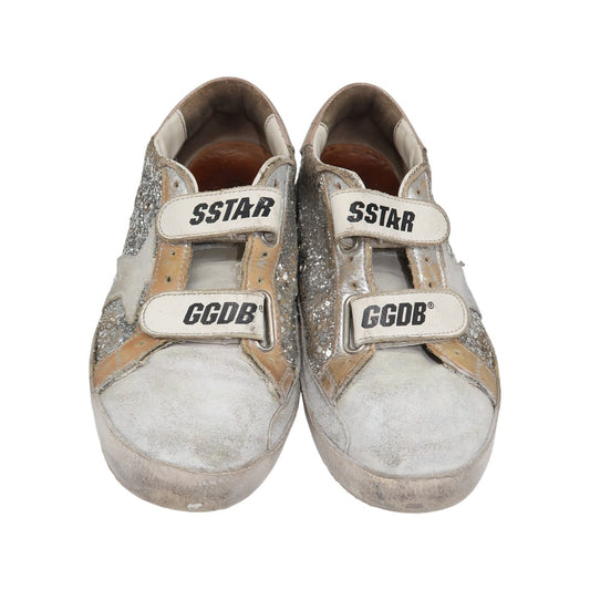 Golden Goose Gray Suede Glitter Superstar Old School Sneakers