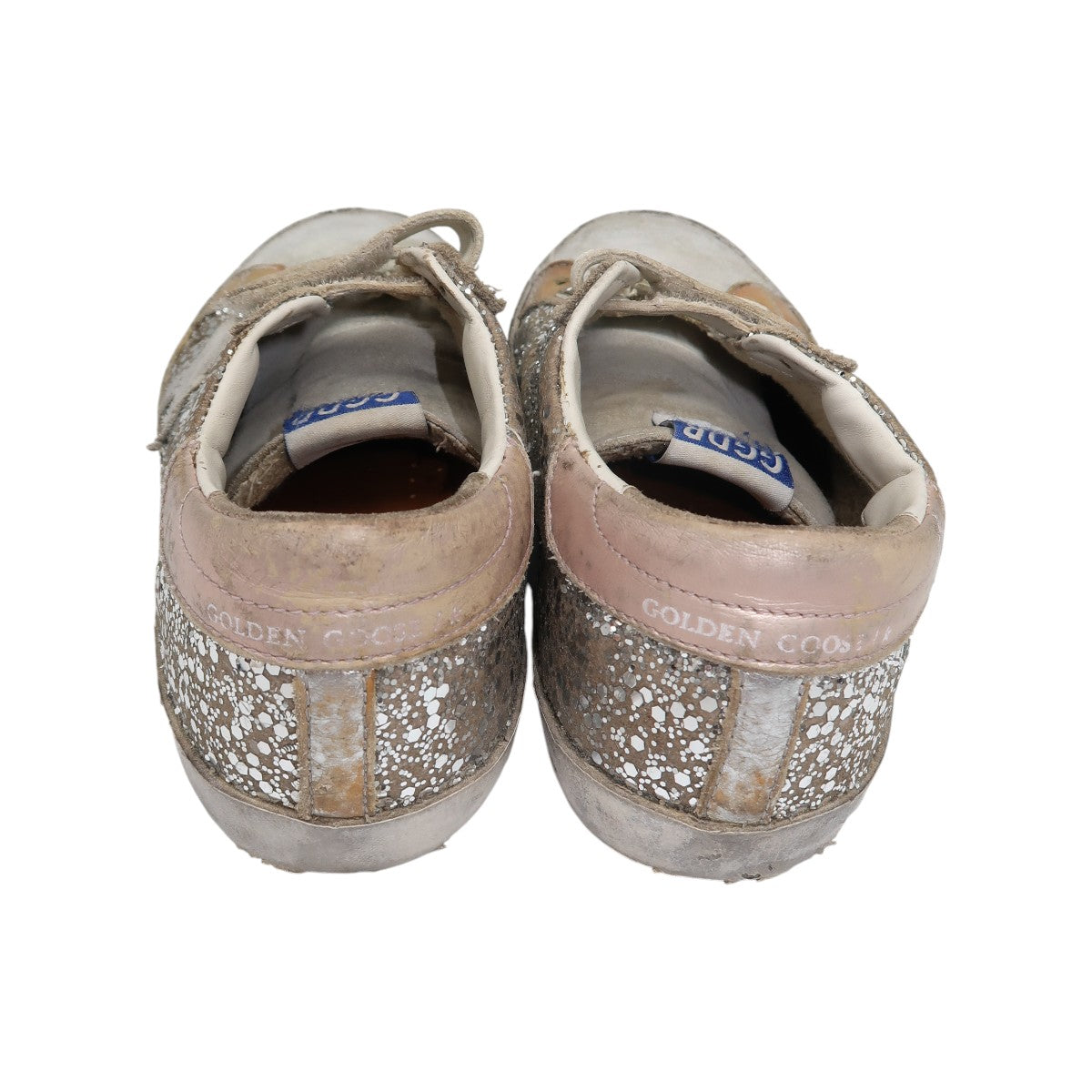 Golden Goose Gray Suede Glitter Superstar Old School Sneakers