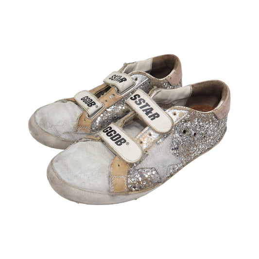 Golden Goose Gray Suede Glitter Superstar Old School Sneakers