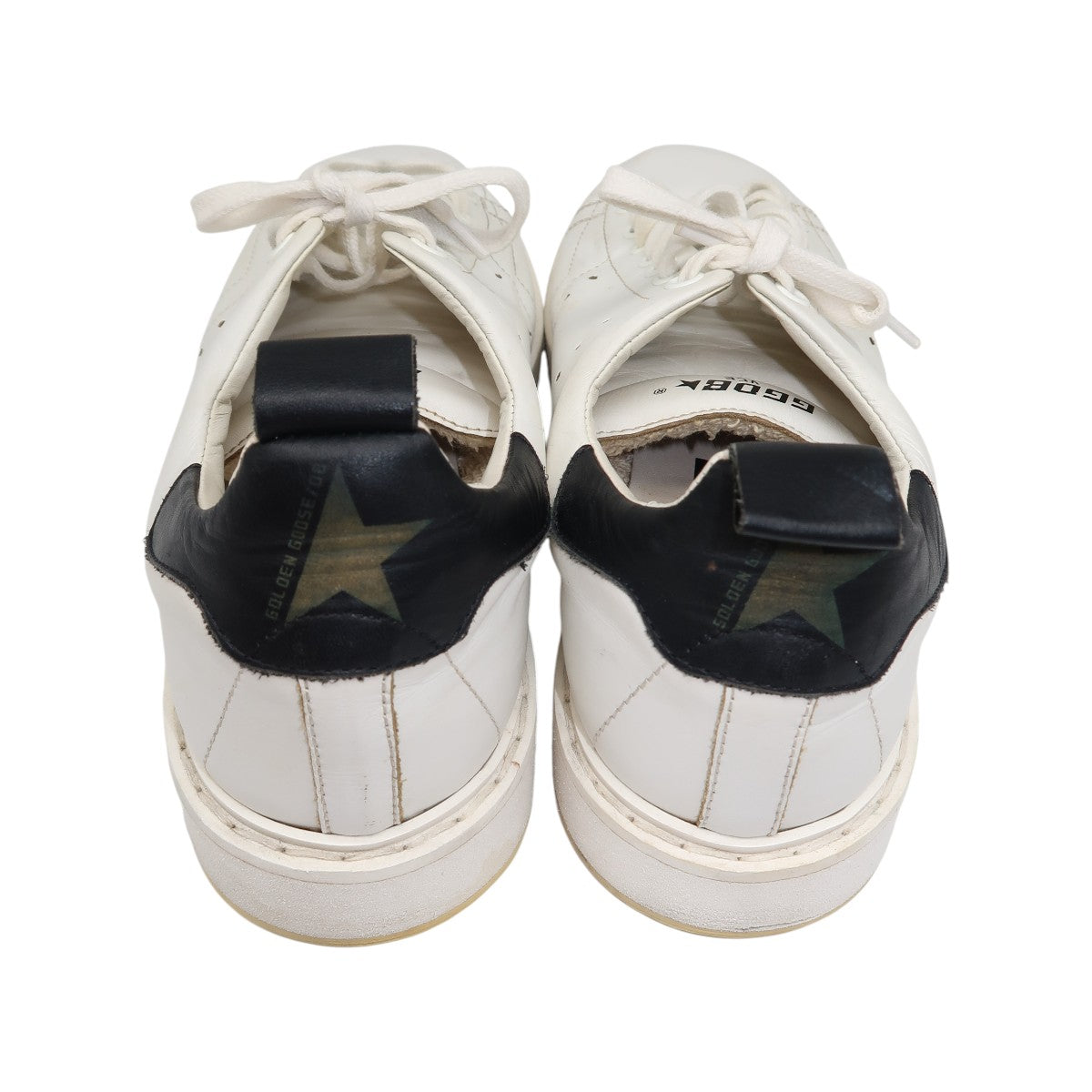 Golden Goose White Leather Lace-Up Low Top Starter Sneakers