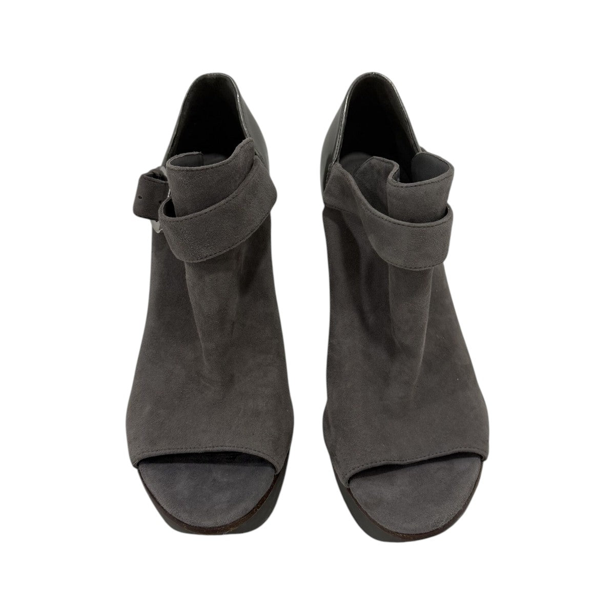 Camilla Skovgaard Stone Suede High Vamp Buckle Strap Platform Sandals