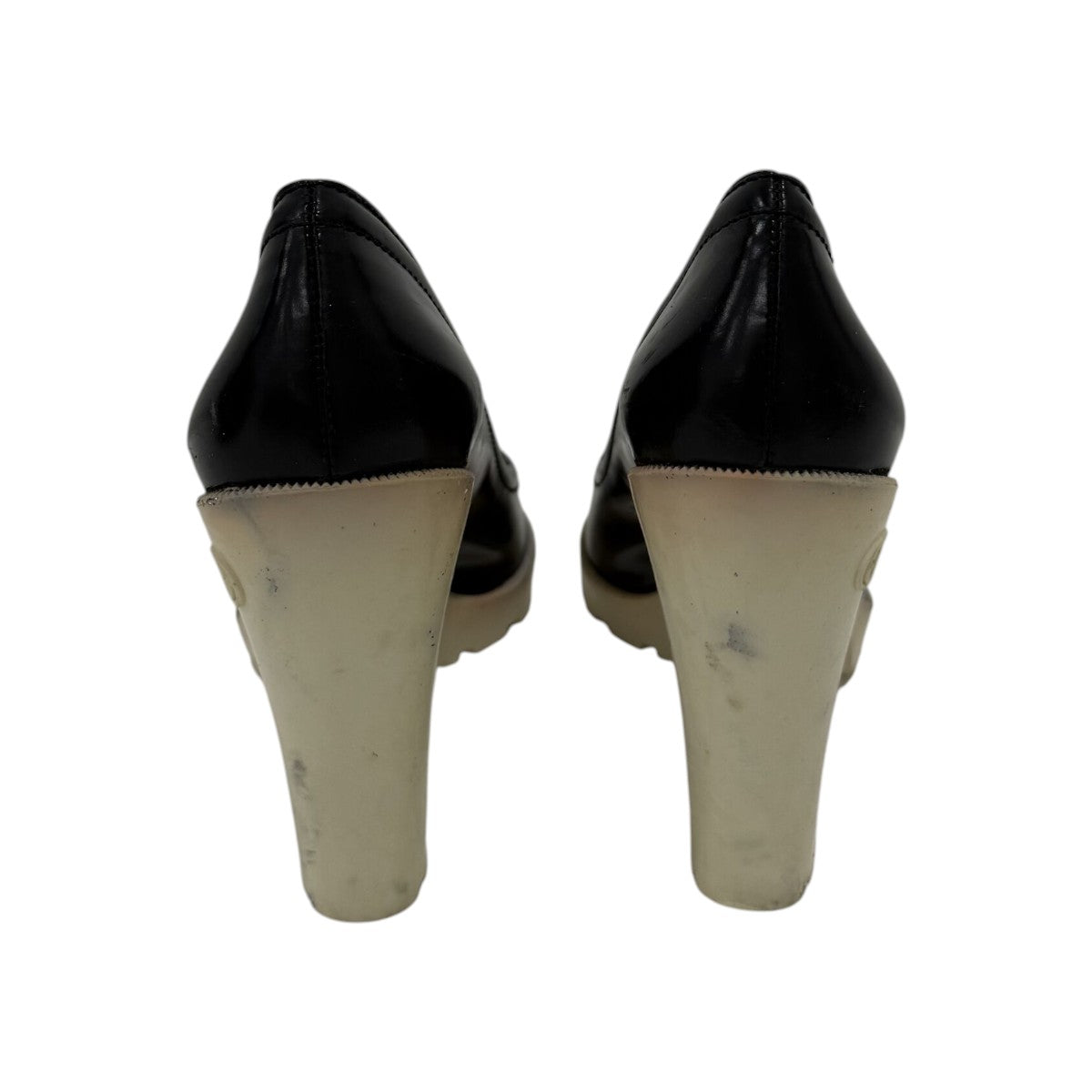 Gucci Black Patent Leather Round Toe Slip-On Pumps Heels