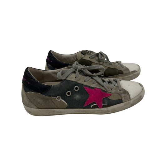 Golden Goose Fuchsia Star Camo Suede Superstar Canvas Sneakers