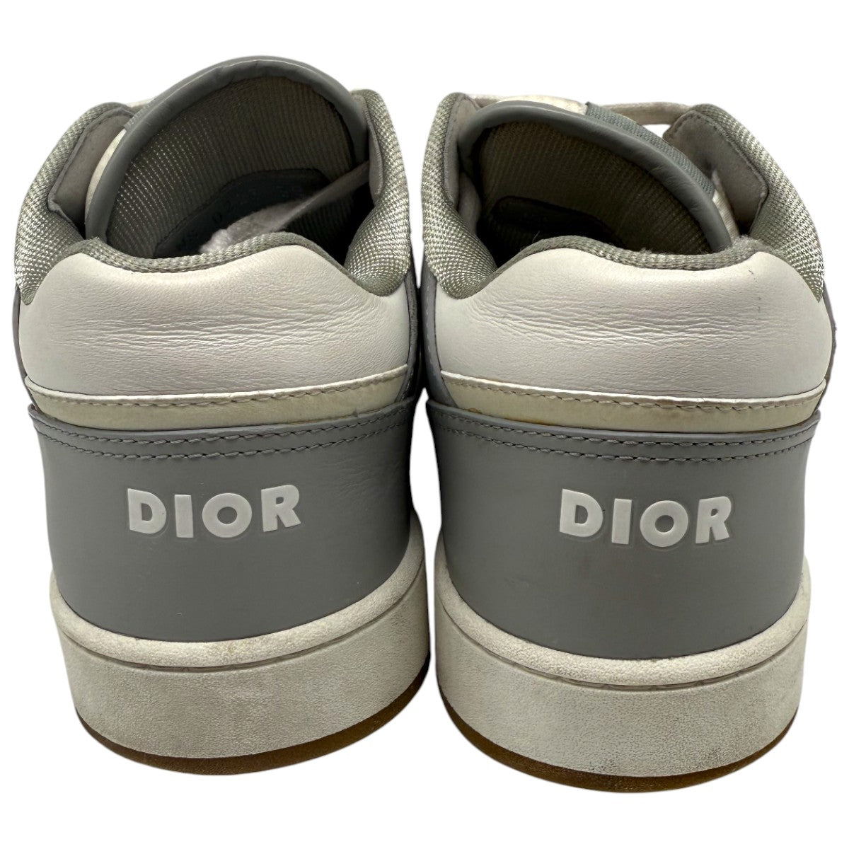 Christian Dior Gray Leather Oblique Jacquard Fabric Low Top B27 Sneaker