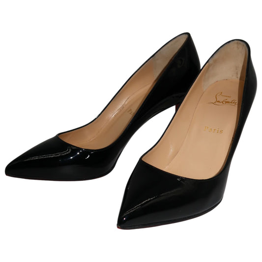 Christian Louboutin Black Patent Leather Kate 85 Pointed Pumps