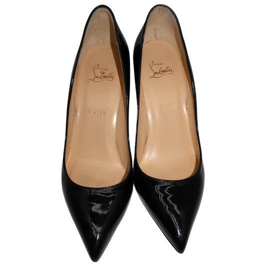 Christian Louboutin Black Patent Leather Kate 85 Pointed Pumps