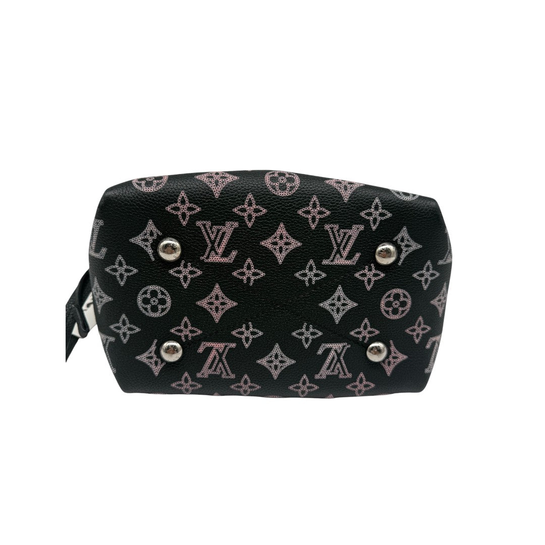 Louis Vuitton Leather LV Monogram Mahina Flight Mode Bella Bag Black Pink