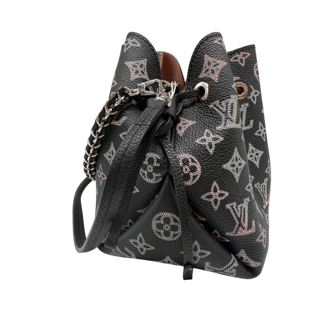 Louis Vuitton Leather LV Monogram Mahina Flight Mode Bella Bag Black Pink