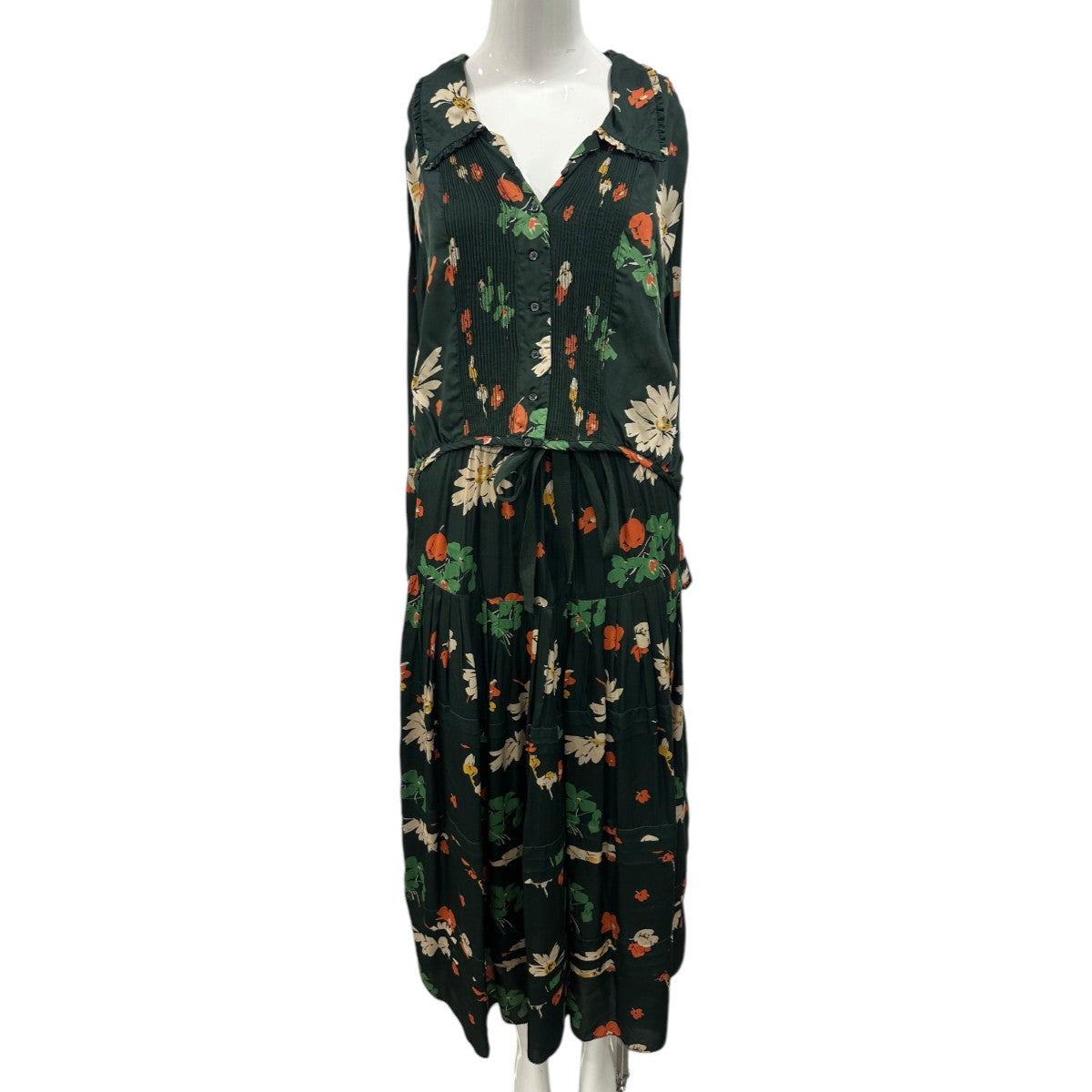 The Great Floral Print Long Sleeve Oversized Midi Dress Women's