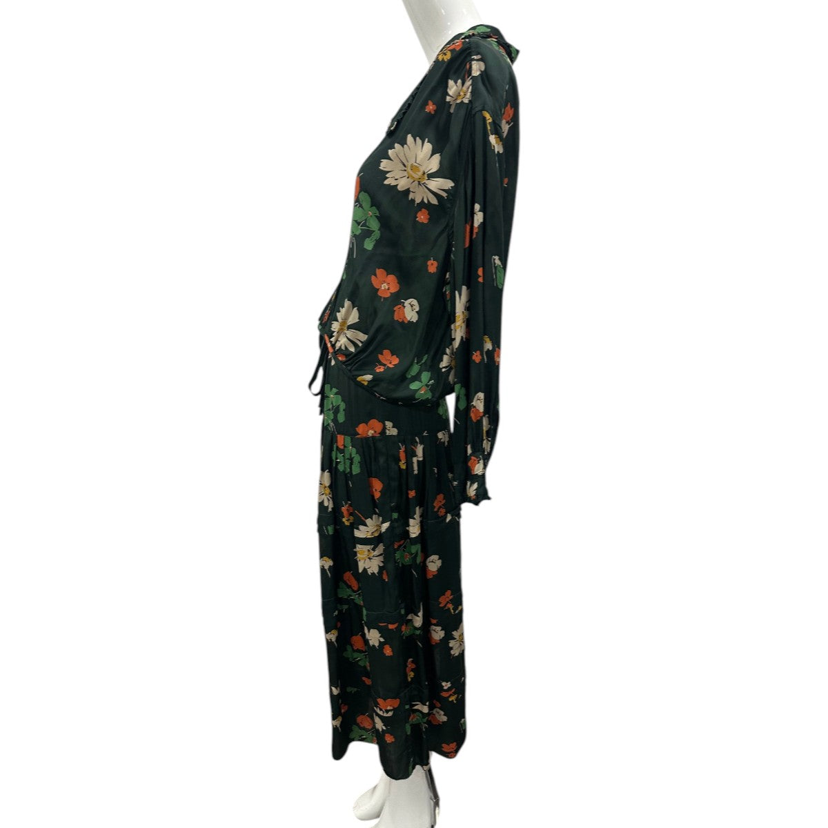The Great Floral Print Long Sleeve Oversized Midi Dress Women's