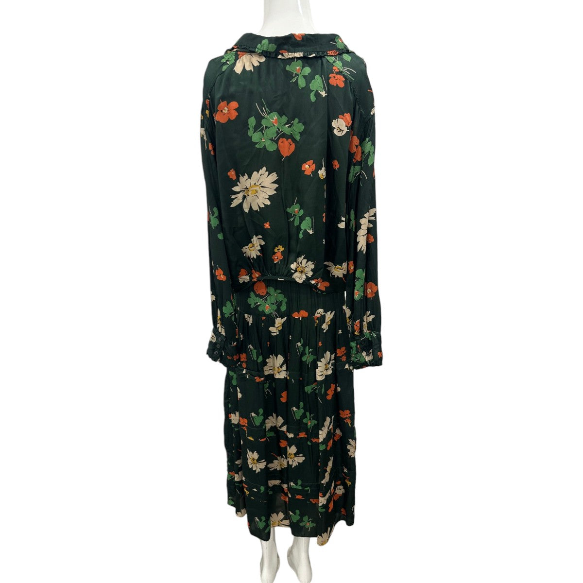 The Great Floral Print Long Sleeve Oversized Midi Dress Women's