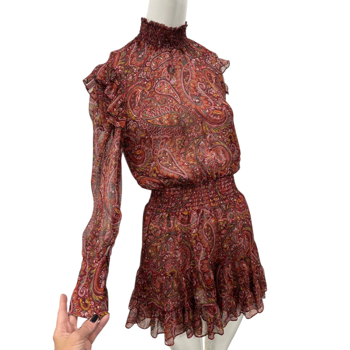 Misa Los Angeles Gianna Paisley Print Smocked Mini Dress Women's