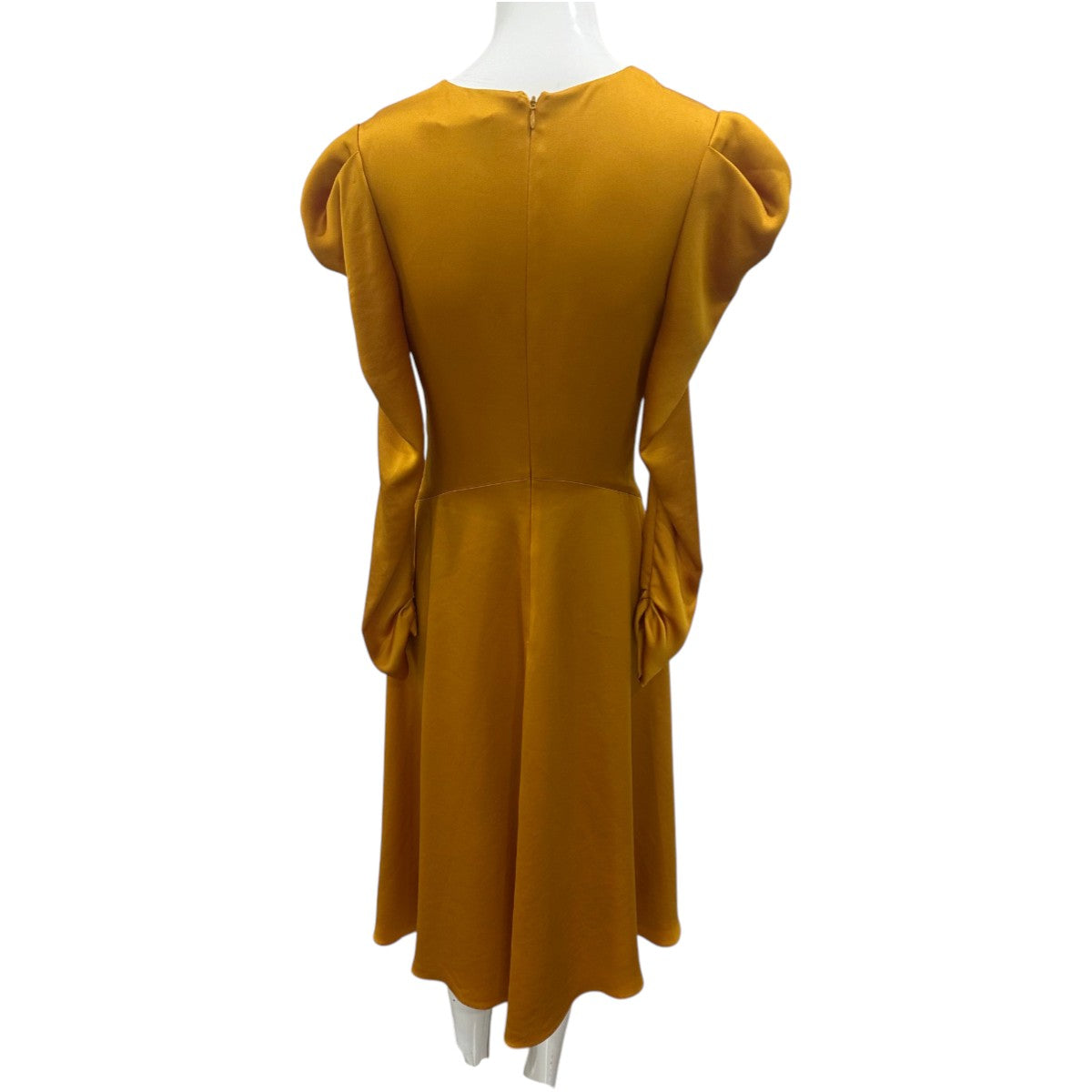 Jonathan Simkhai Satin V-Neck Long Sleeve Ruched Midi Dress  Women's