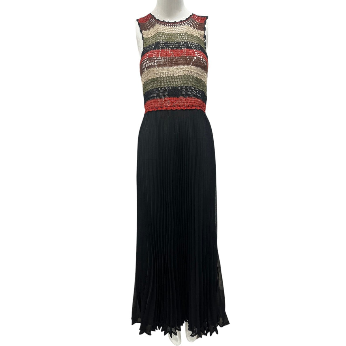 Carolina K Silk Blend Crochet Pleated Maxi Dress Women's