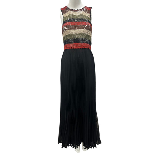 Carolina K Silk Blend Crochet Pleated Maxi Dress Women's