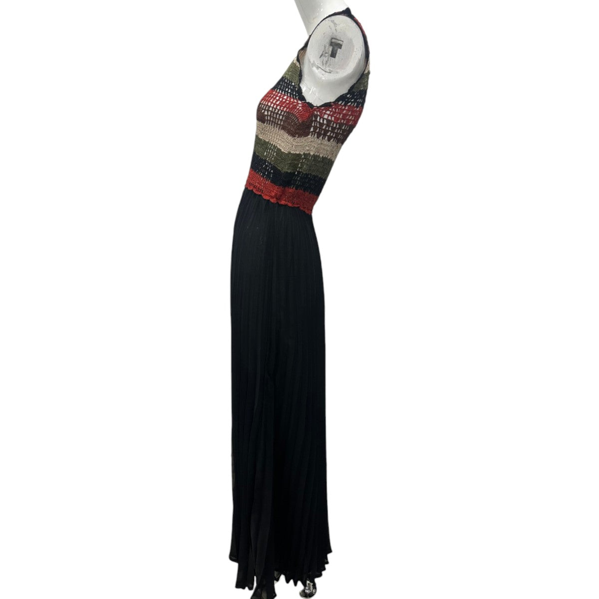 Carolina K Silk Blend Crochet Pleated Maxi Dress Women's