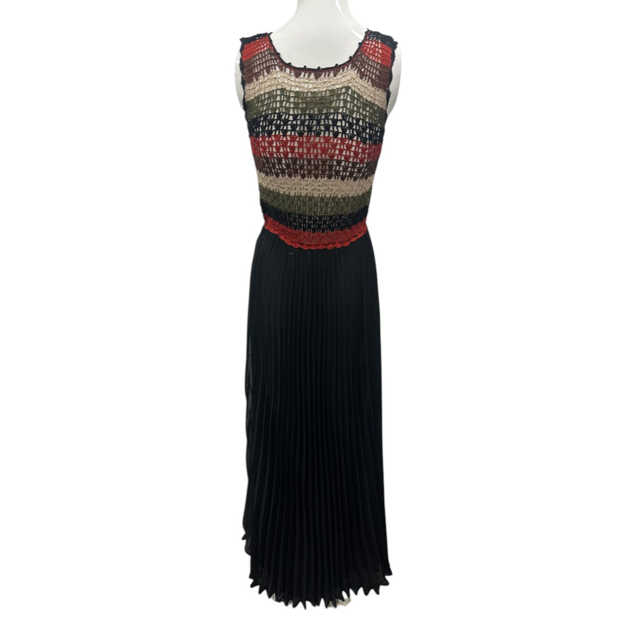 Carolina K Silk Blend Crochet Pleated Maxi Dress Women's