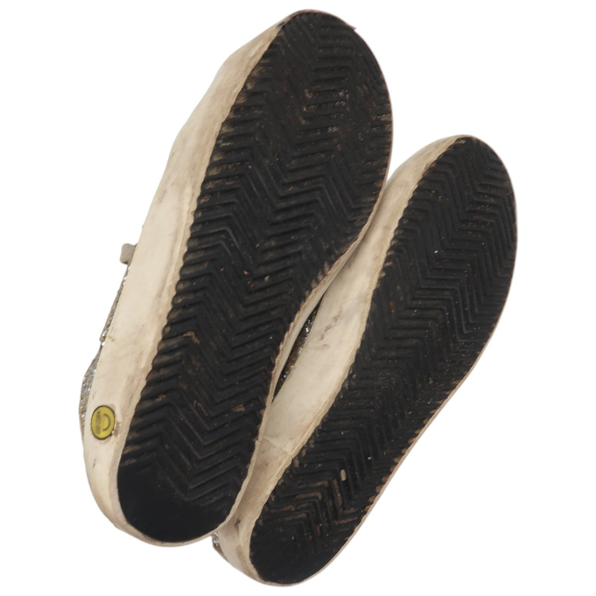 Golden Goose Gold/Silver Leather Glitter Superstar Sneakers