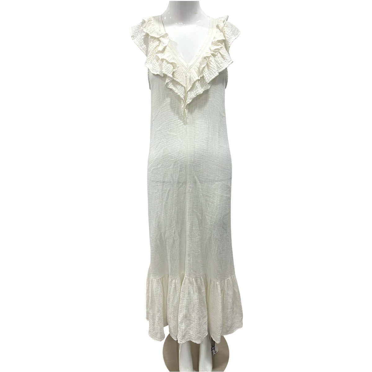 Sundays Cotton Kinsey Coconut Milk Ruffle V-Neck Maxi Dress Women's