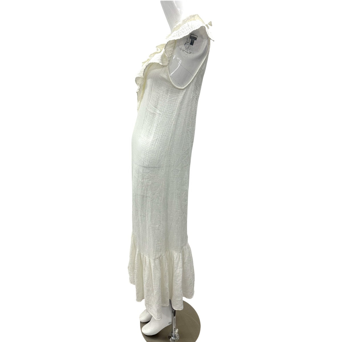 Sundays Cotton Kinsey Coconut Milk Ruffle V-Neck Maxi Dress Women's