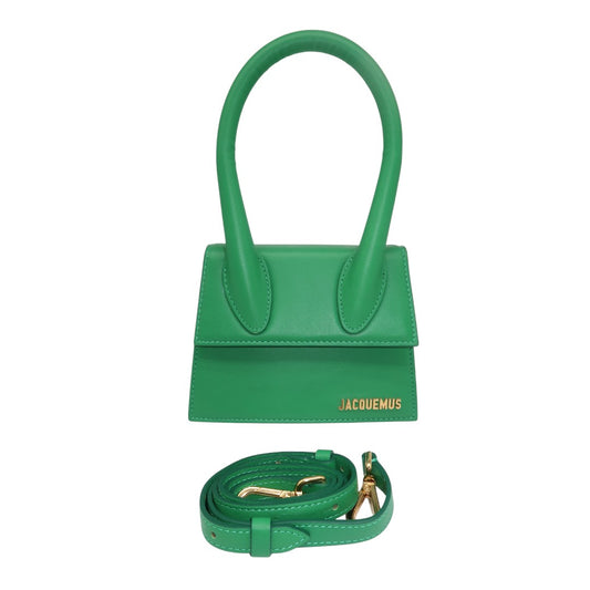 Jacquemus Green Leather Le Chiquito Moyen Top Handle Tote Bag