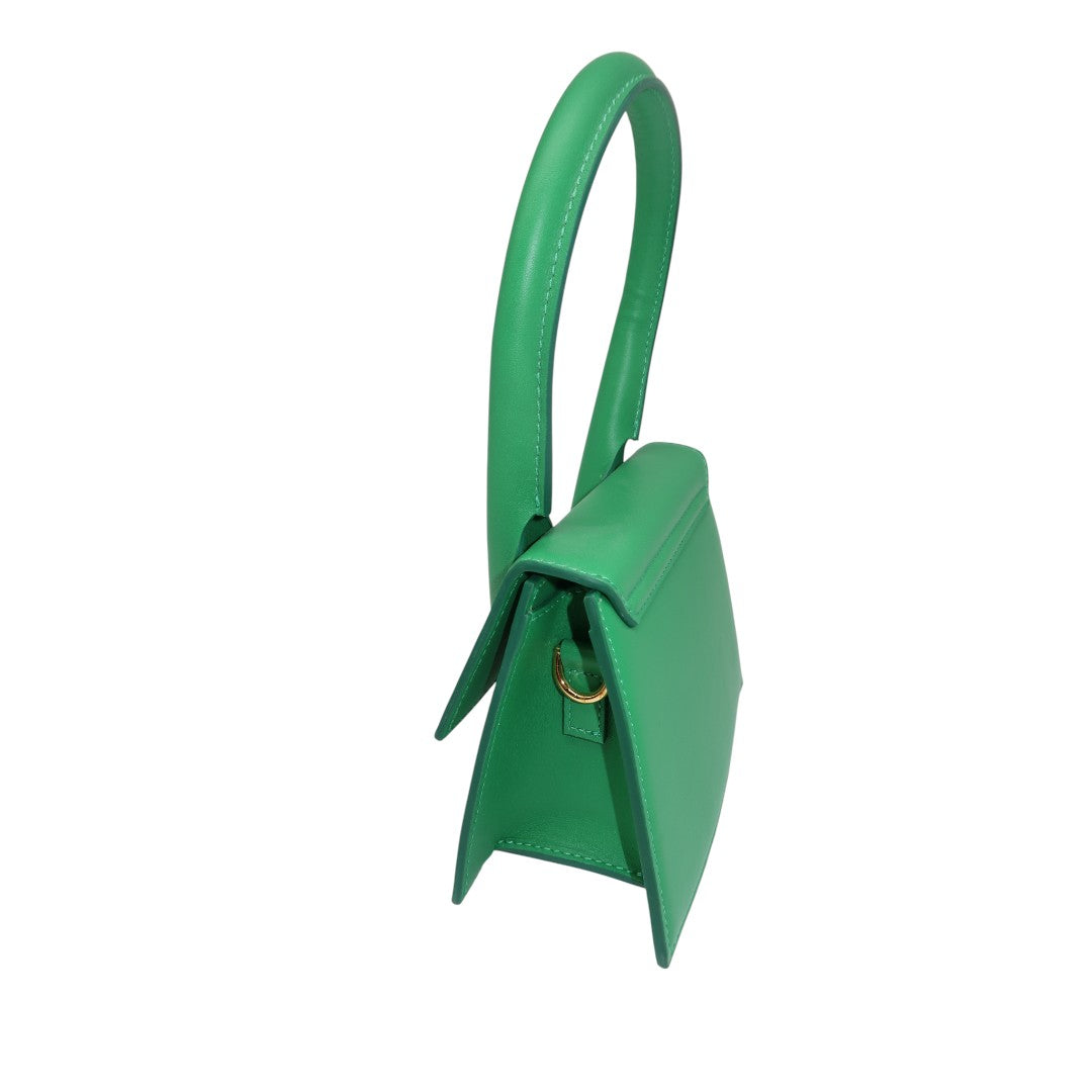 Jacquemus Green Leather Le Chiquito Moyen Top Handle Tote Bag