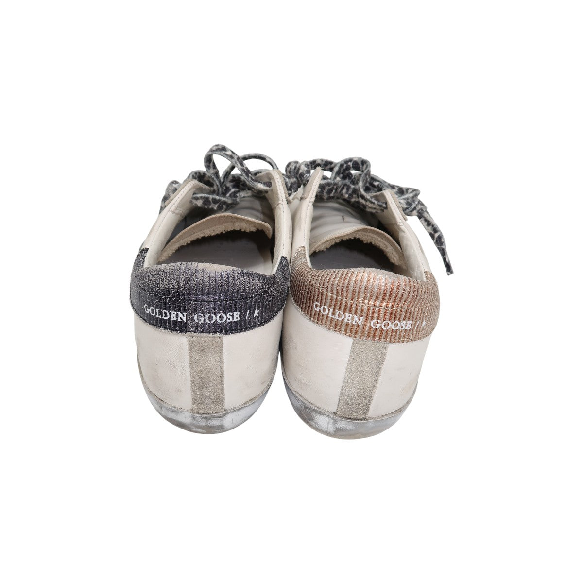 Golden Goose White Leather Love Print Superstar Sneakers