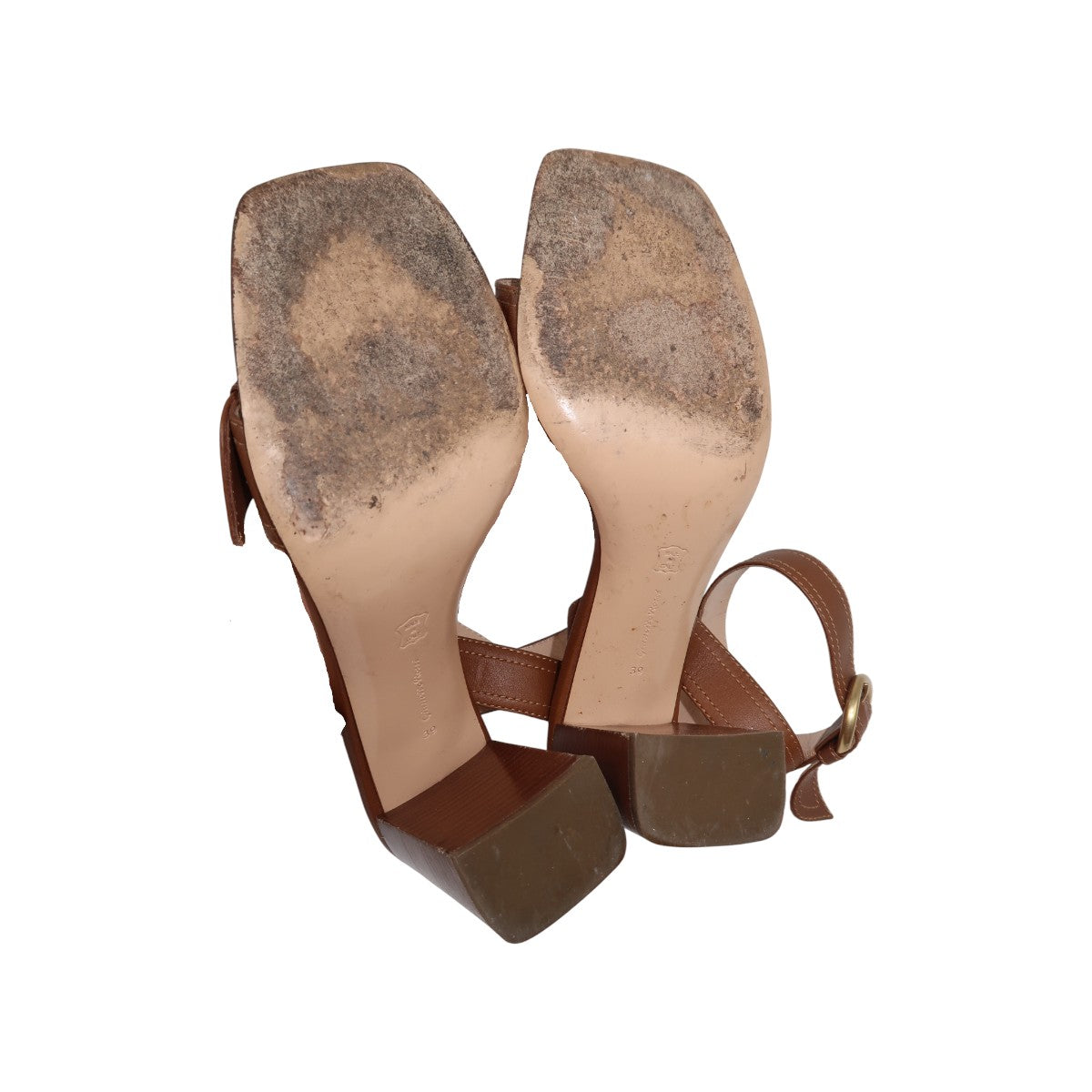 Gianvito Rossi Brown Leather Open Toe Ankle Strap Heels Sandals