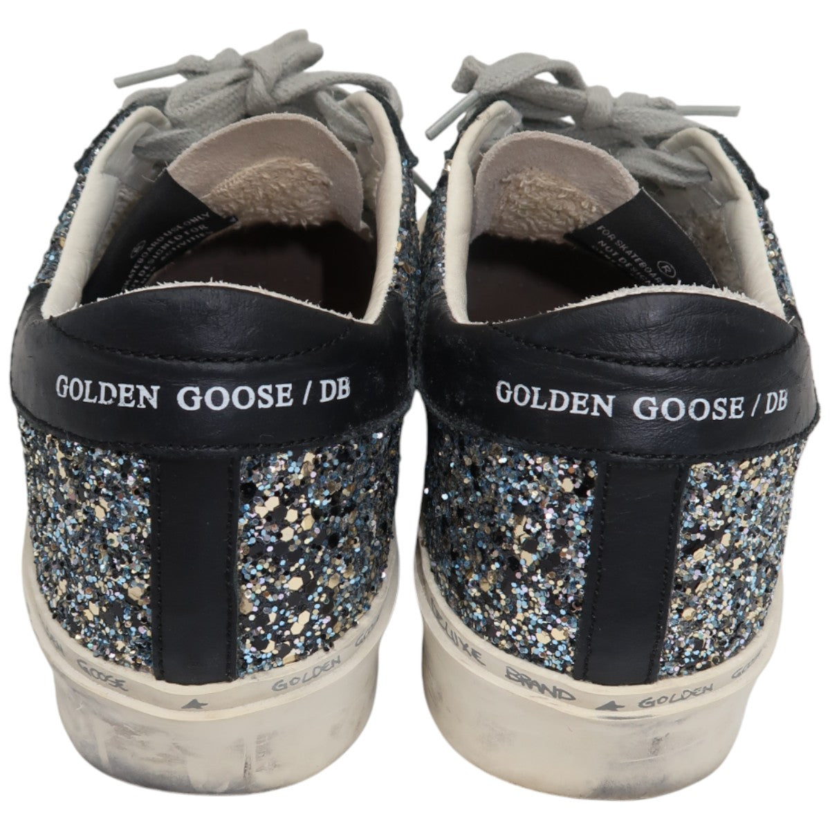 Golden Goose Silver Glitter Suede Hi Star Lace Up Low Top Sneaker