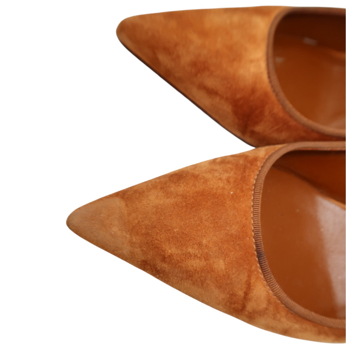 Khaite Brown Suede Grosgrain Trimmed Pointed Toe Pumps