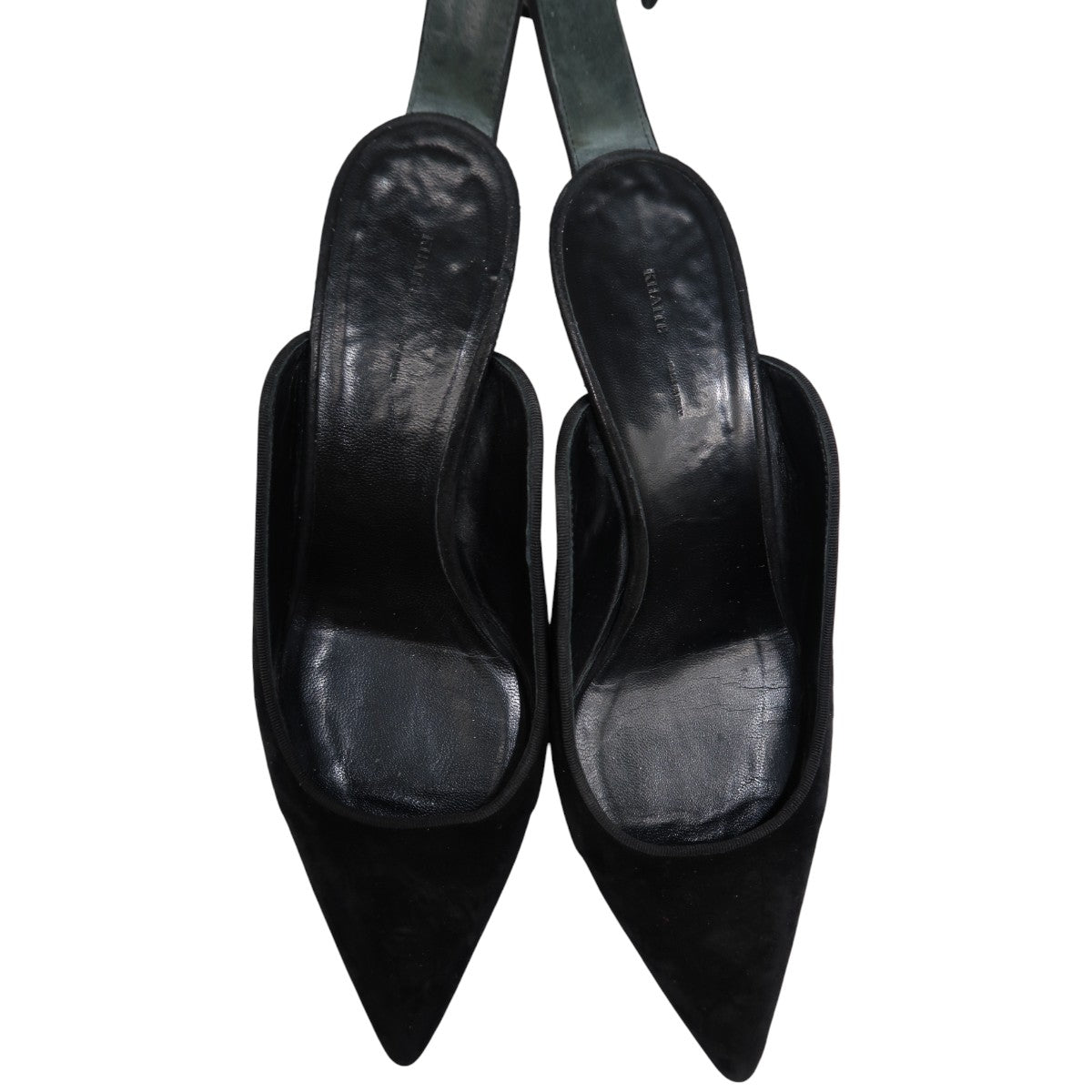 Khaite Black Suede Pointed Toe Sterling Heel Pumps
