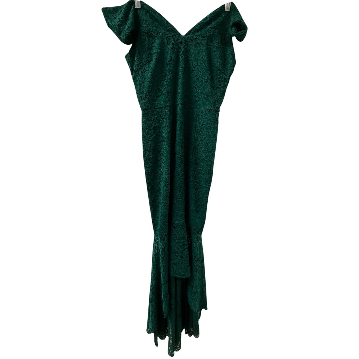 NWT Miusol Green Floral Lace Off-Shoulder Asymmetric Maxi Dress