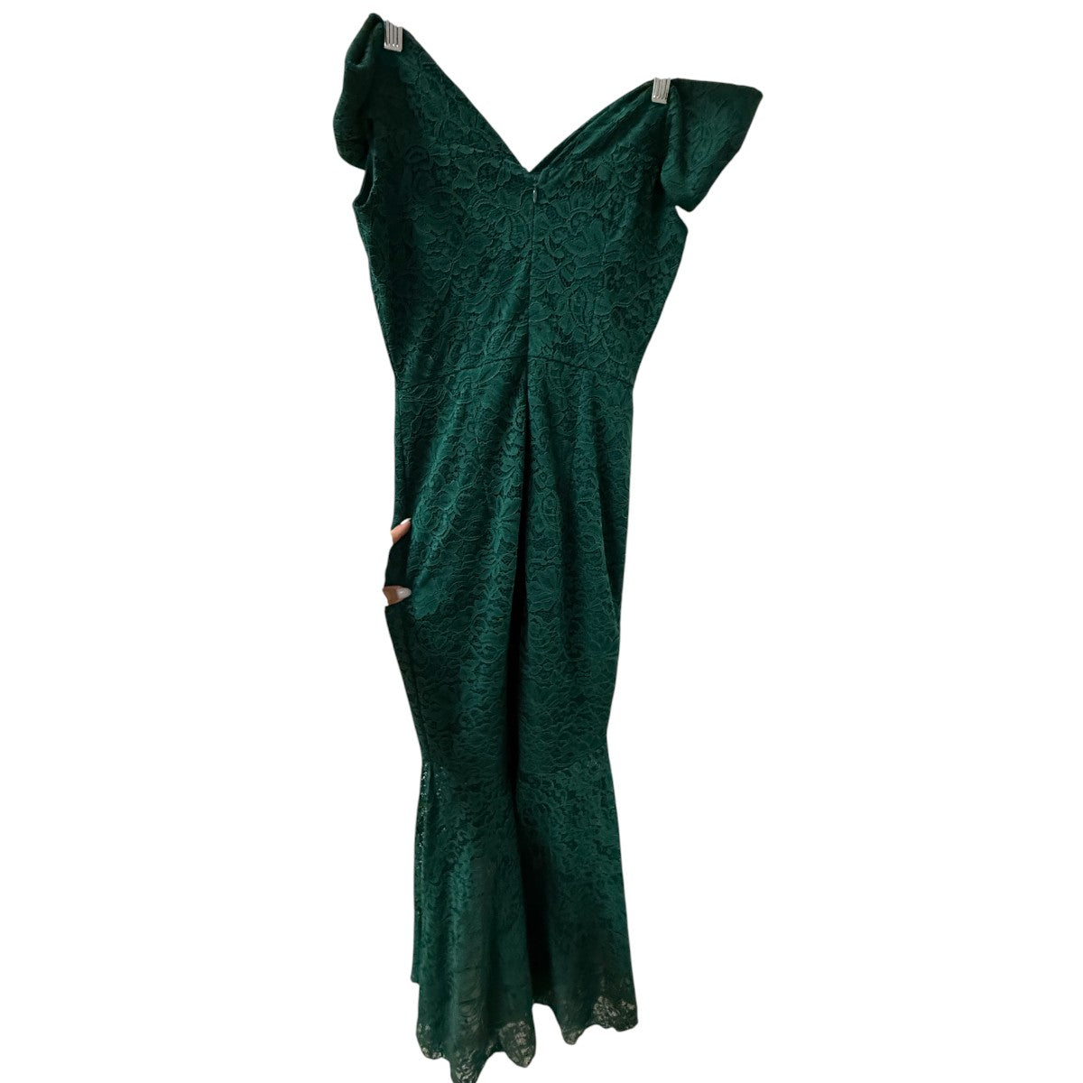 NWT Miusol Green Floral Lace Off-Shoulder Asymmetric Maxi Dress