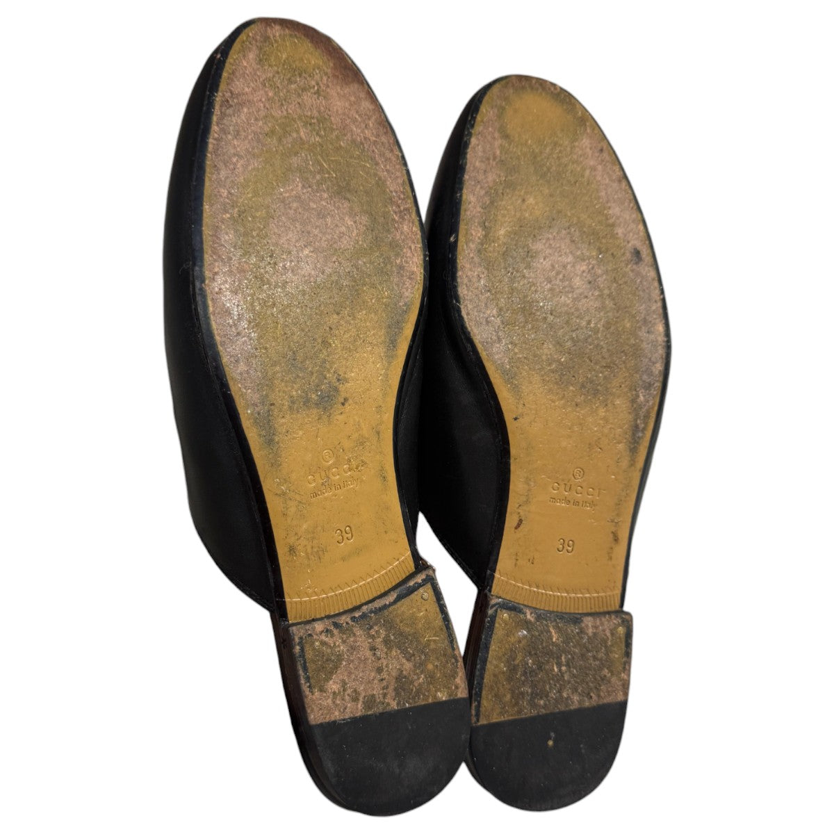 Gucci Black Leather Horsebit Accent Princetown Mules Flat Slippers
