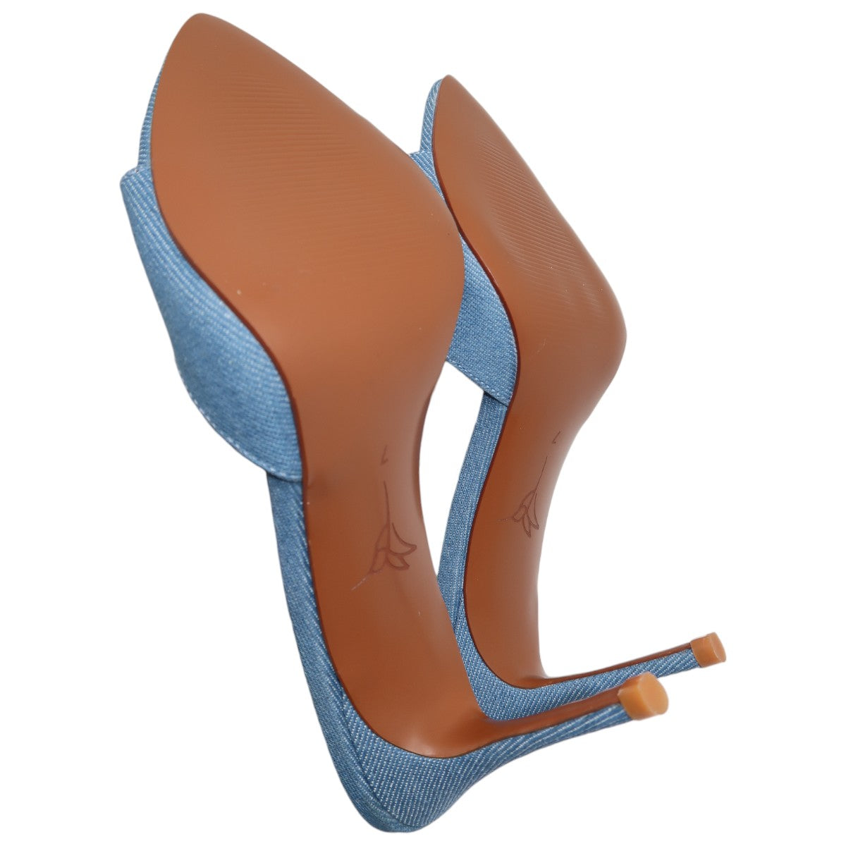 Cult of Coquette Blue Gia Denim Vegan 120 Heeled Pointy Mules