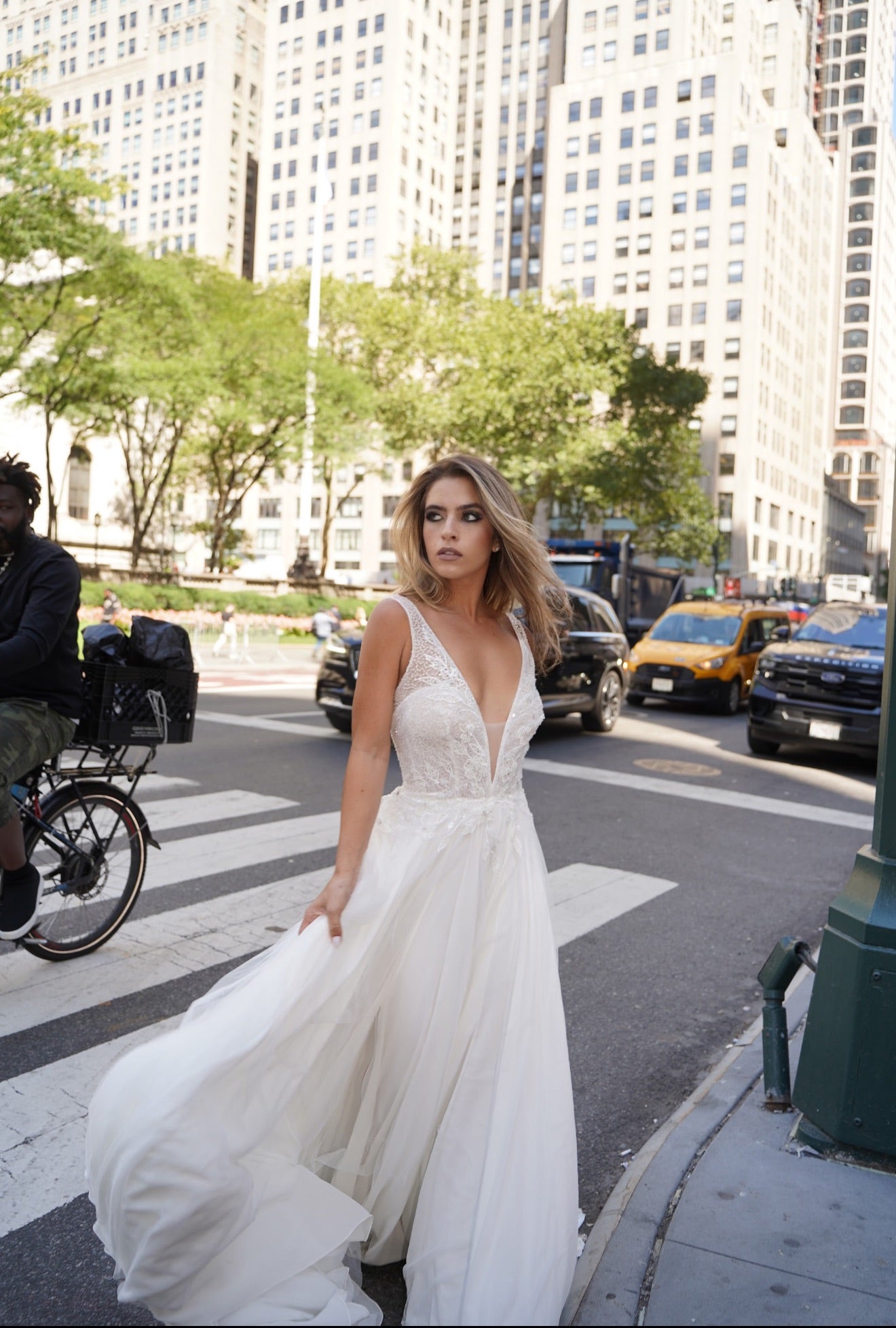 Donata by Rosa Clará Lace Beaded Tulle A-Line Wedding Dress Ivory